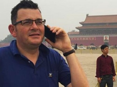 Australian MP Daniel Andrews in Tiananmen Square, China, this month. Andrews says he believes all Victorian ministers should visit China. Photograph: @danielAndrewsMP/Twitter