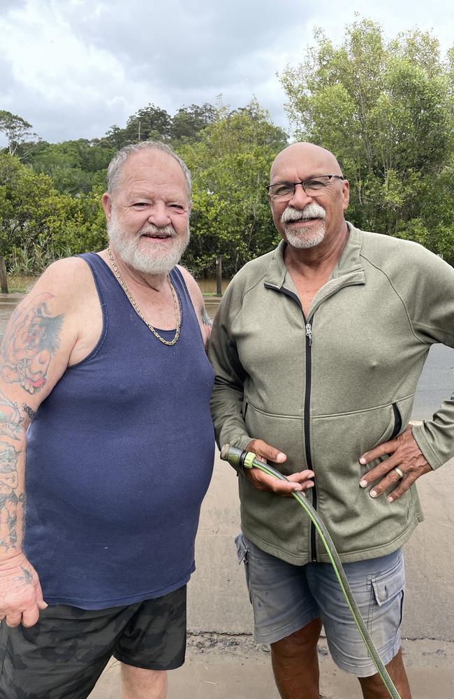 Tumbulgum residents Ross McLane and Noel Emzin say they have been through all of this before. Picture: Sam Stolz