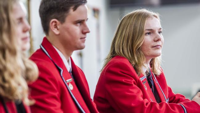 Well red: The Kilmore International School graduate Phoebe Nadenbousch (right) is on a scholarship to the University of Melbourne.