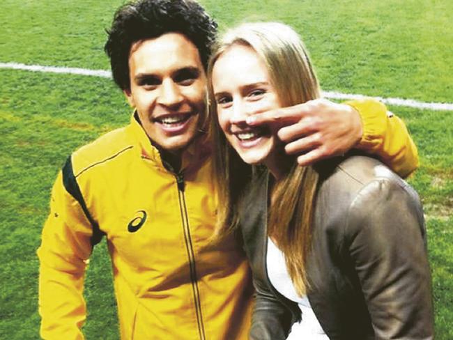 Ellyse Perry and husband Matt To’omua. Picture: Supplied.