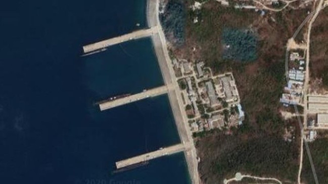 Three submarines can be seen in the most recent image on Google Maps.