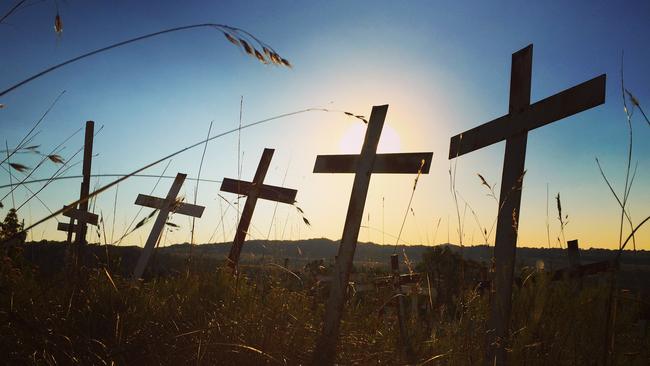 A plaasmoorde (farm murders) memorial near Polokwane. Picture: Greg Nelson