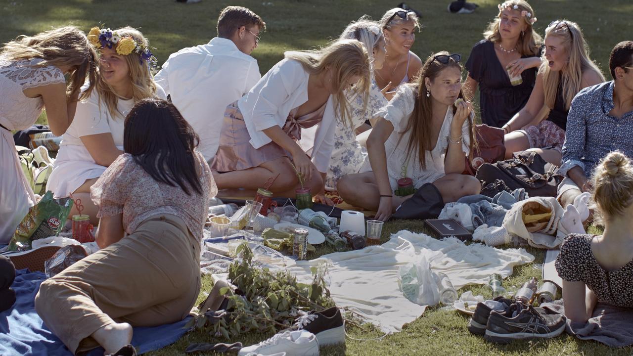 People picnic during the pandemic in Stockholm, Sweden, where they have one of the highest fatality rates. Picture: AP Photo/Andres Kudacki.