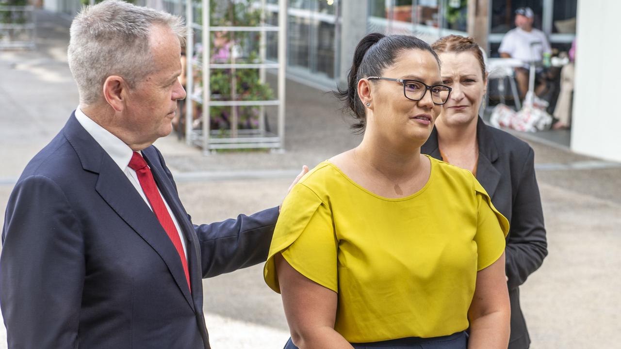 (from left) Bill Shorten, Robyn Vahua and Gen Allpass. Picture: Nev Madsen.