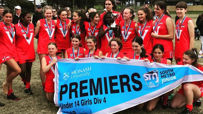 Girls just wanna have a kick: East Brighton’s Under 14 team.