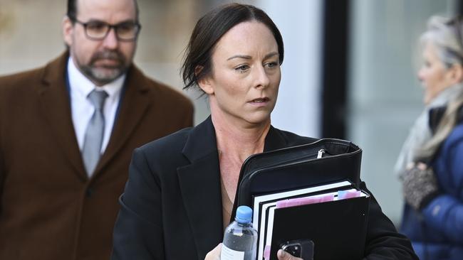 Australian Federal Police Senior Constable Emma Frizzell arrives at the Sofronoff inquiry in Canberra. Picture: NCA NewsWire / Martin Ollman