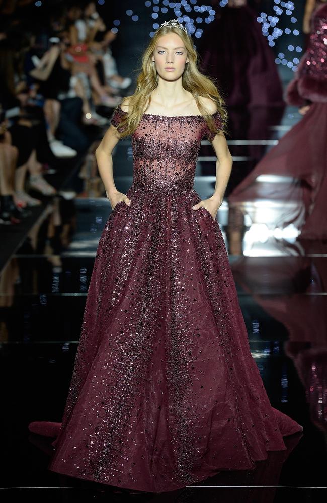 Adele’s dress made its debut on the runway of Zuhair Murad’s show at Paris Fashion Week Haute Couture Fall/Winter 2015/2016. Picture: Getty