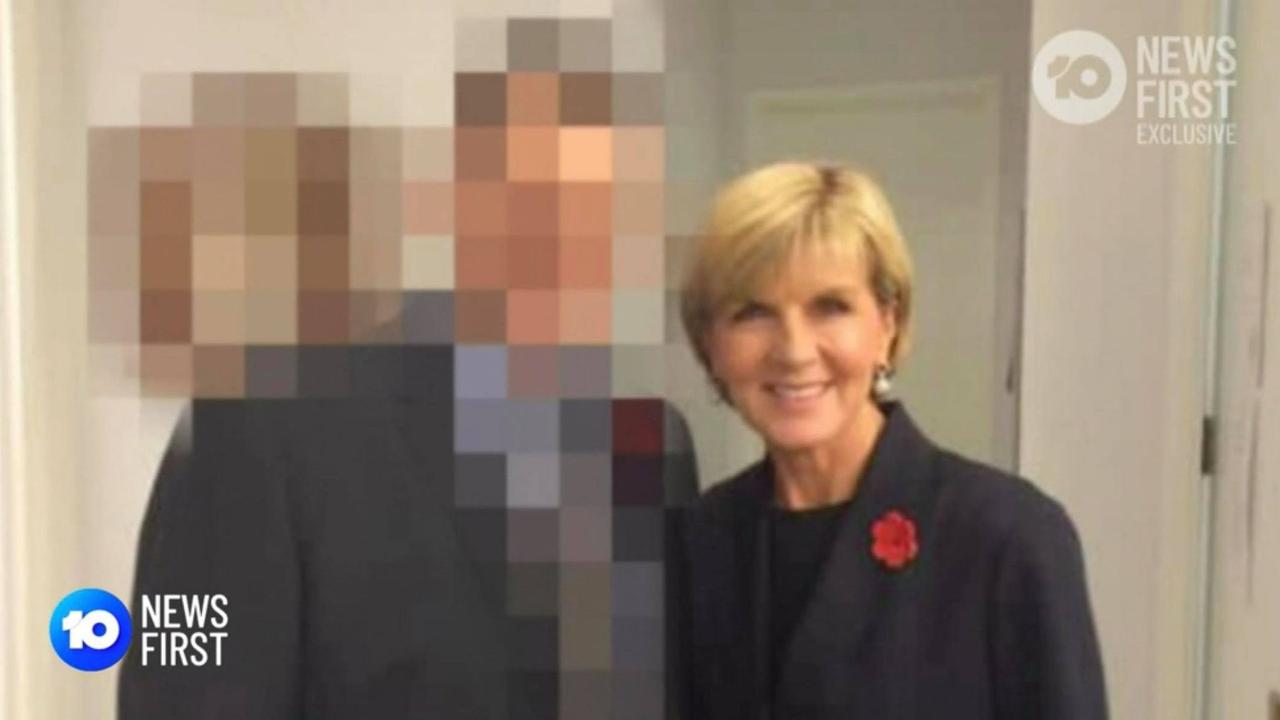 One of the staffers in question, pictured with former Foreign Affairs Minister Julie Bishop. Picture: 10 News