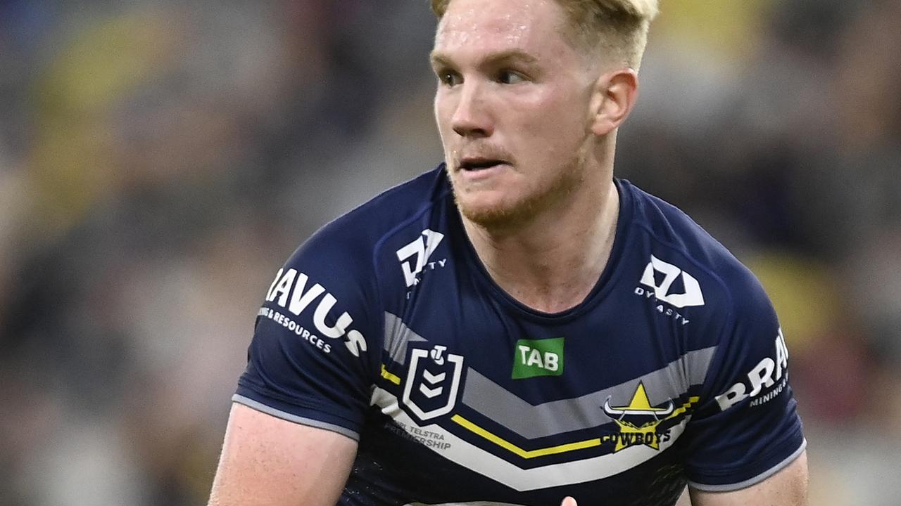 The Cowboys have warded off rival bids to re-sign star five-eighth Tom Dearden. Picture: Ian Hitchcock/Getty Images