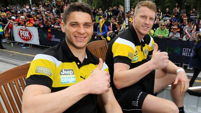 Gold Coast recruits Dion Prestia and Josh Caddy made the right decision to move to the Tigers. Picture: Mark Stewart