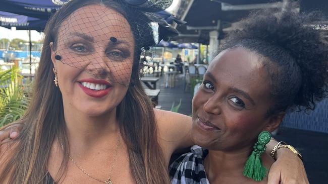 Kerry Goodwin and Tegan Walker at the Ivory Tavern, on Melbourne Cup Day. Picture: David Bonaddio