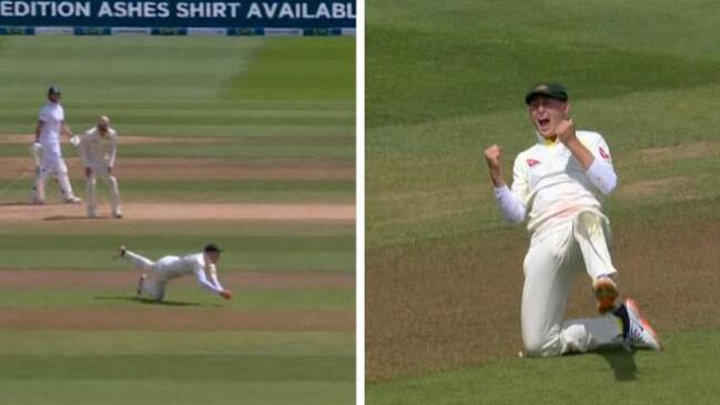 Marnus Labuschagne sends Brook with brilliant catch