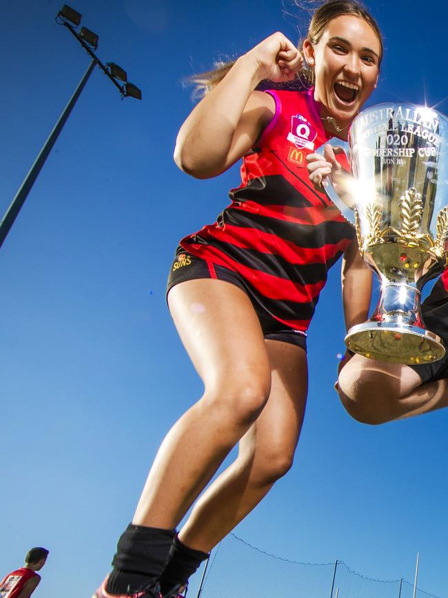 Burleigh Bombers product Josie McCabe as a 15-year-old. Picture: NIGEL HALLETT