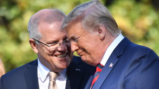 US President Donald Trump and Prime Minister Scott Morrison. Picture: AAP