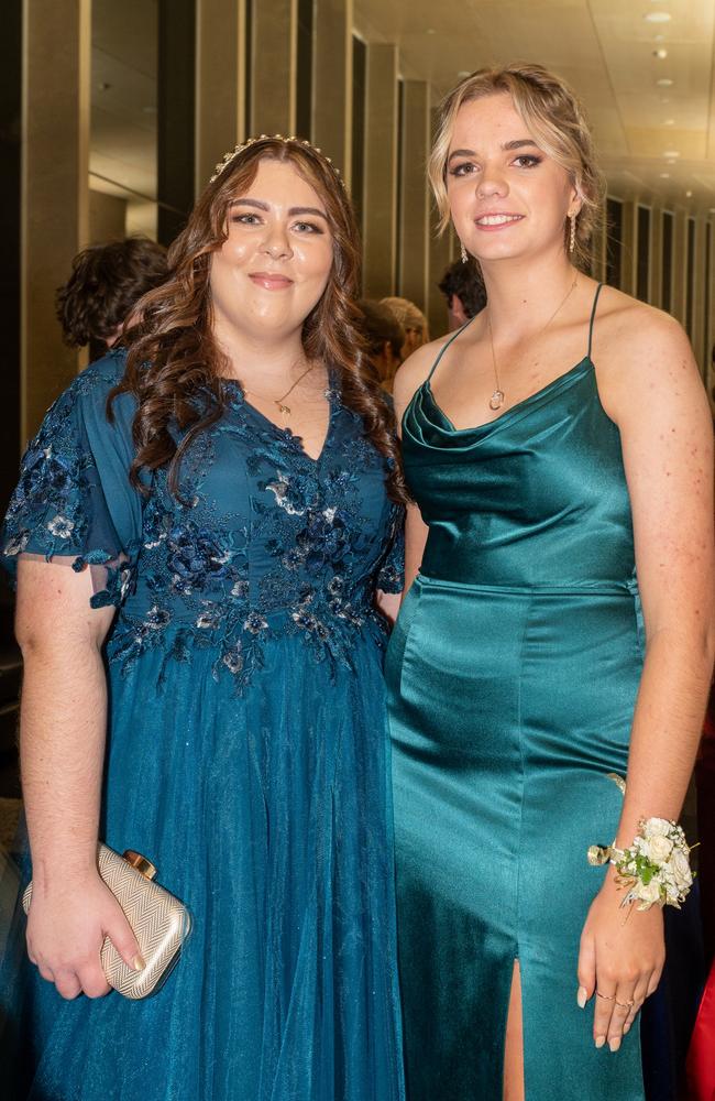 Mikayla Camilleri and Hayley Caldwell at Whitsunday Anglican School Year 12 Formal Saturday 16 September 2023 Picture: Michaela Harlow