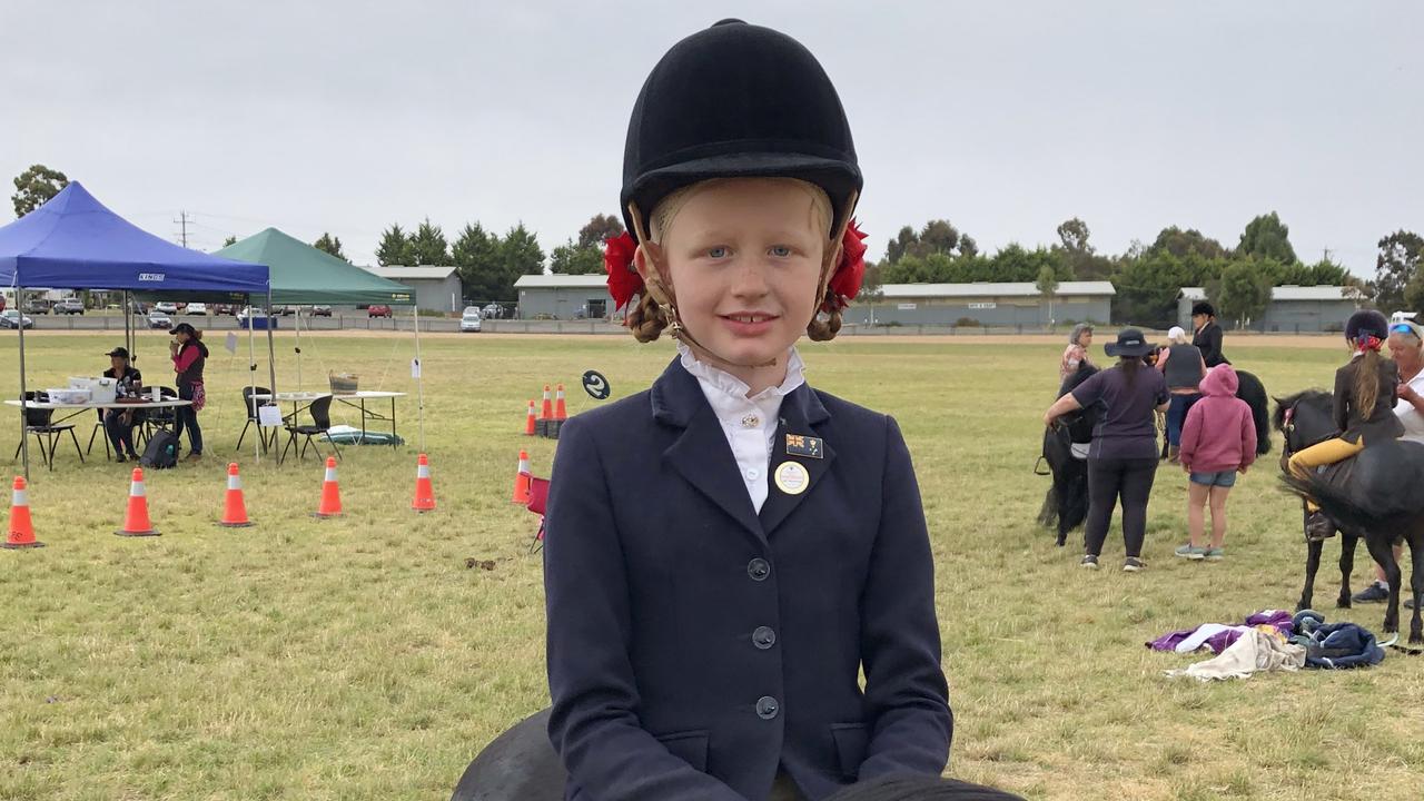 Marley Thorpe, 10, competing with her siblings at the Vic All Shetland Show