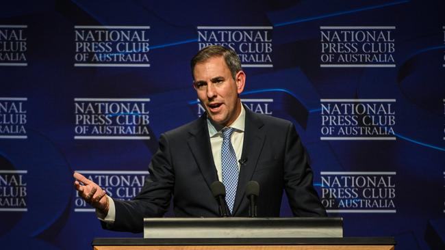 Treasurer Jim Chalmers delivers his post-budget address at the National Press Club.