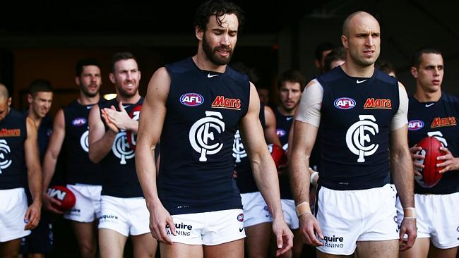 Carlton stars Andrew Walker and Chris Judd. Picture: Getty