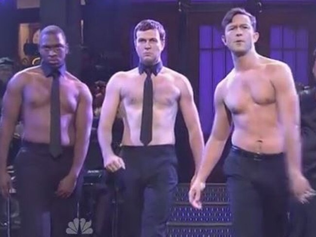 Magic Joe ... Joseph Gordon-Levitt strips off in Saturday Night Live. Picture: Supplied