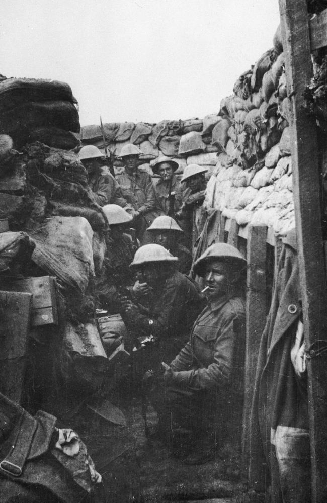 ‘The epitome of service’ … men of Australia’s 53rd Battalion wait ahead of the attack at Fromelles. Only three of the men shown here came out of the action alive, and those three were wounded. Picture: The Australian War Memorial.