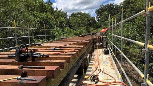 Works on Deep Creek Bridge. Picture: Contributed