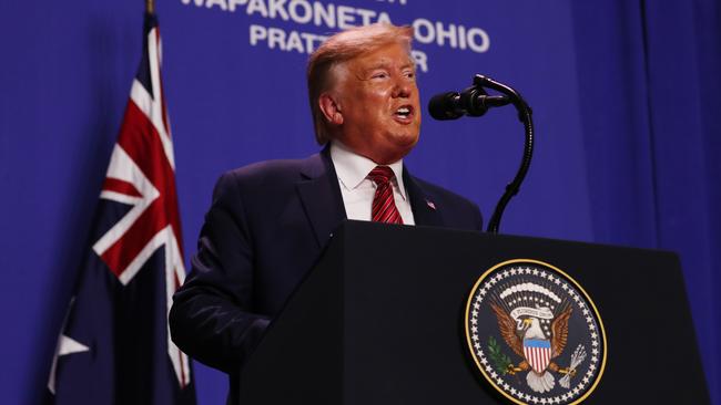 Australian Prime Minister Scott Morrison and his wife Jenny visit Australian businessmen Anthony Pratt's new Recycling plant in Ohio along with American President Donald Trump on Sunday, September 22, 2019. Picture: Adam Taylor