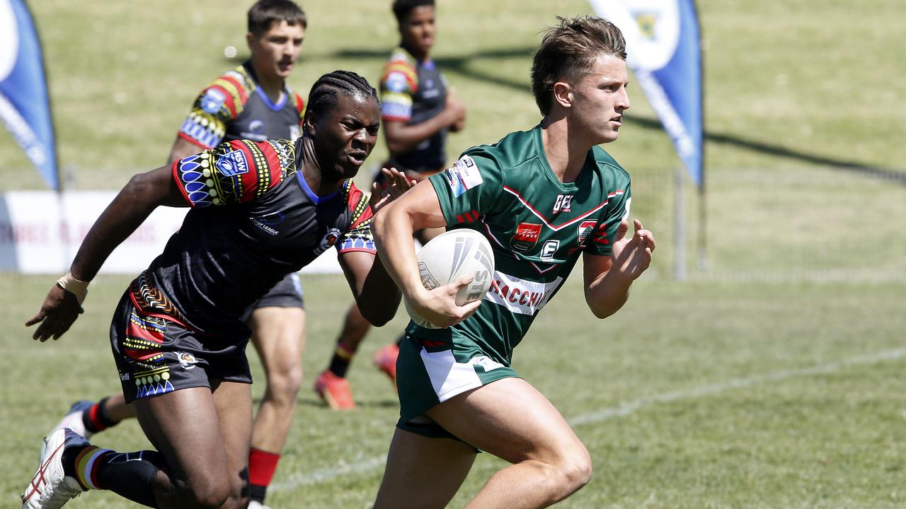 Kade Moujalli from Lebanon. Under 18 Boys Lebanon v Africa United. Harmony Nines Rugby League. Picture: John Appleyard