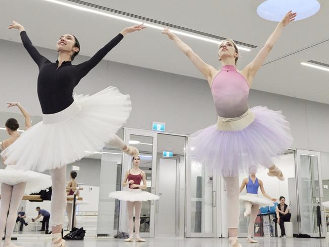 Dancers Mio Bayly and Sara Andrlon  rehersing for Swan Lake Picture: Supplied