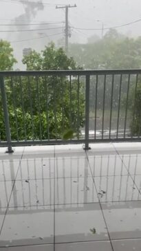 A storm is lashing southeast Queensland