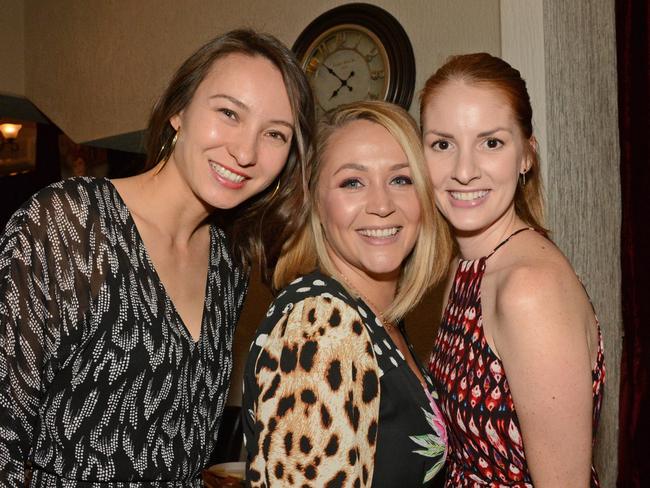 Karina Hegmann, Toni Darwick, Monique Bush at opening of Bambino restaurant in Benowa. Picture: Regina King