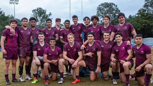 Toshi Butlin (front row, second from the right) in action last month for QLD Reds U18 side.