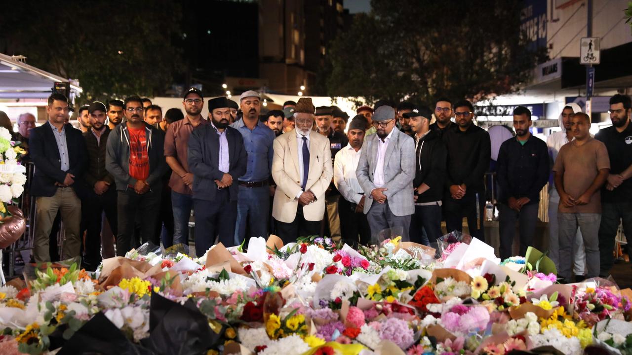 The Ahmadiyya Muslim community held an evening vigil for security guard Faraz Tahir on Sunday. NCA NewsWire / Jane Dempster