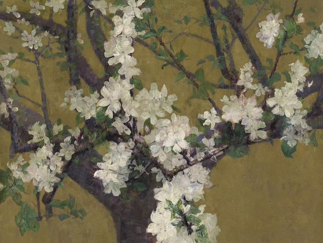 Almond tree in blossom (c1887).