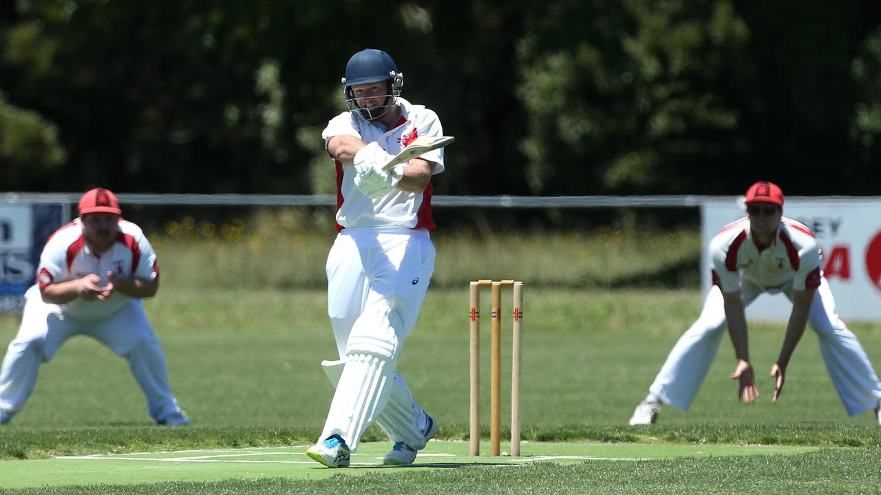 GDCA - Jason Wilson hits out for Gisborne. Picture: Hamish Blair