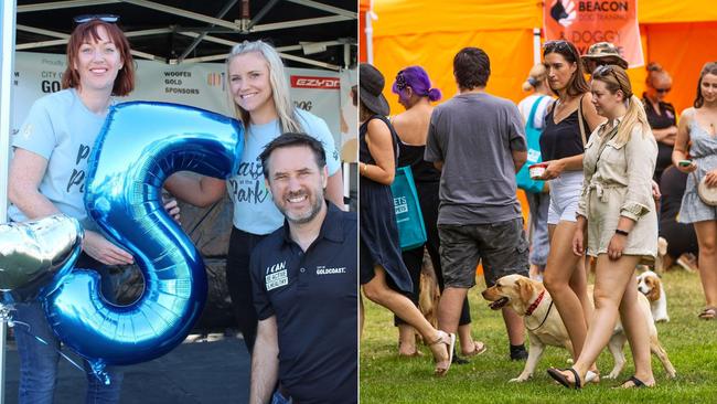 Paws at the Park founders Jenna Schroeder and Lia Ferguson with councillor Glenn Tozer.