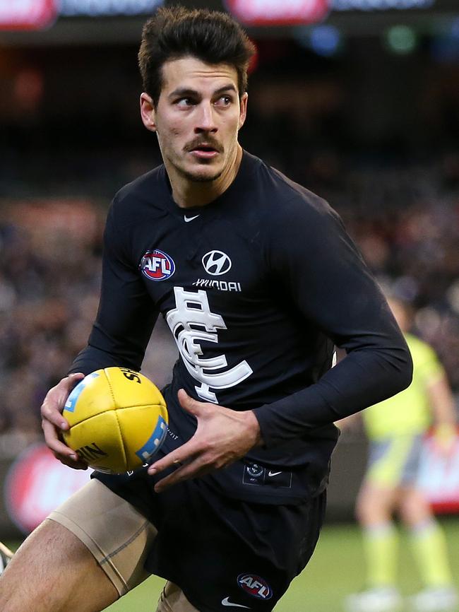 Carlton's 2014 first-round pick Blaine Boekhorst. Picture: Michael Klein