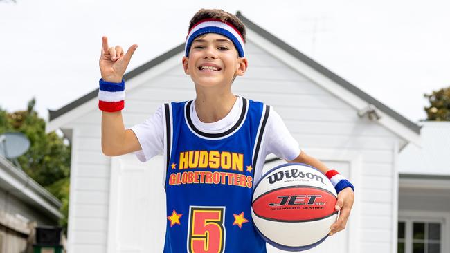 The Daily Telegraph Friday 31 January 2025Mt Kosci Basketball Boy - Hudson9 year old Hudson has be diagnosed with cerebral palsy he is now doing a climb at Mount Kosciusko and attempting the worlds height basketball trick shot  to raise money for cerebral palsy. Picture Thomas Lisson