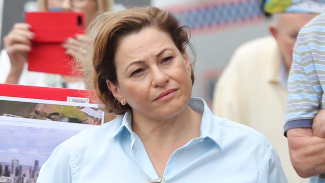 South Brisbane MP Jackie Trad at a protest in Kangaroo Point last week. Picture: Peter Wallis