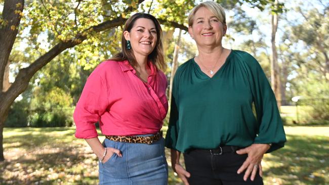 22/5/22. Sarah Hanson Young and Barbara Pocock. Pocock will most certainly become the second SA Greens senator.Picture: Keryn Stevens