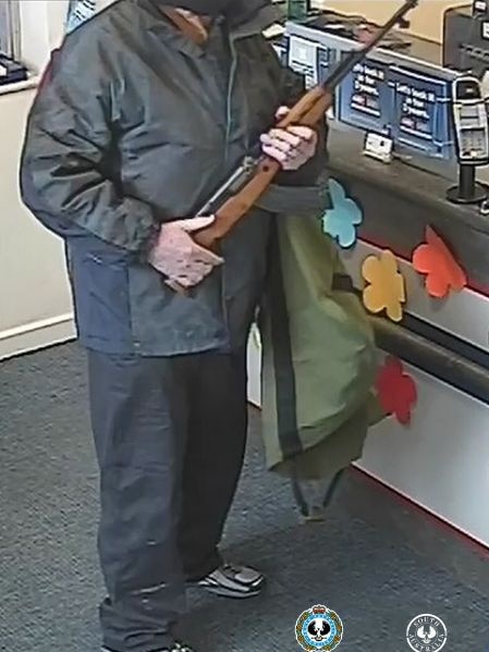 A CCTV shot of Parsons with an SKK 7.62 rifle. Picture: supplied