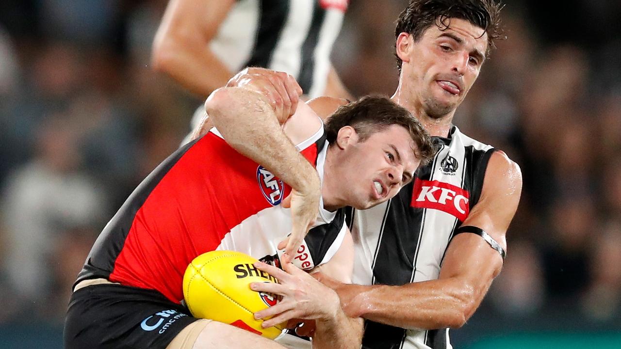 Malthouse says Jack Higgins’ four behinds and one tackle doesn’t come close to making the grade.