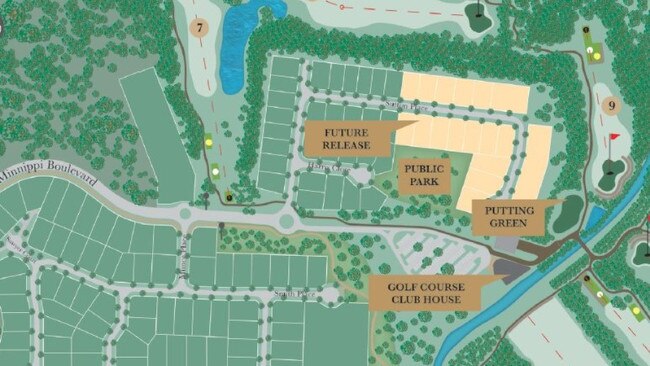 Layout of the championship 18-hole golf course.