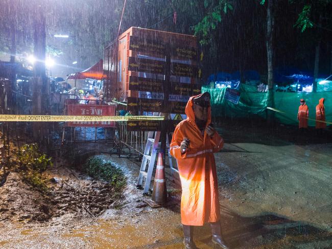 Heavy rain pouring down on northern Thailand is increasing the risk for the remaining nine. Picture: AFP Photo / Ye Aung Thu