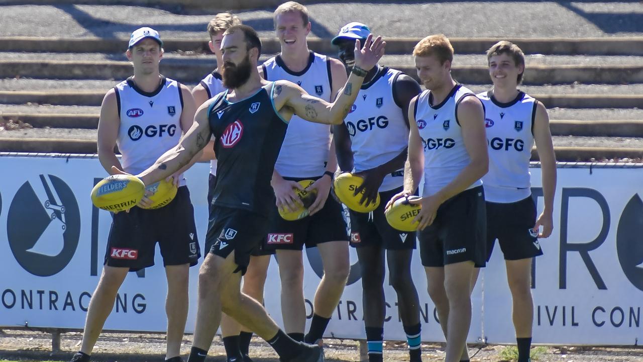 Port Adelaide players at training during the week. Picture: Roy VanDerVegt