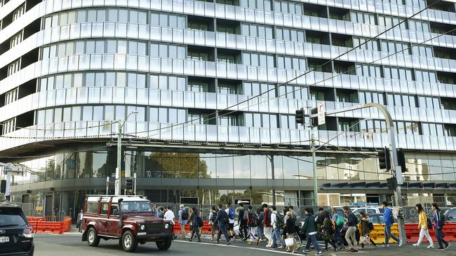 The development at 301 Botany Road has caused the closure of the pedestrian tunnel forcing all pedestrians to use the road closing at the busy intersection. Picture: John Appleyard