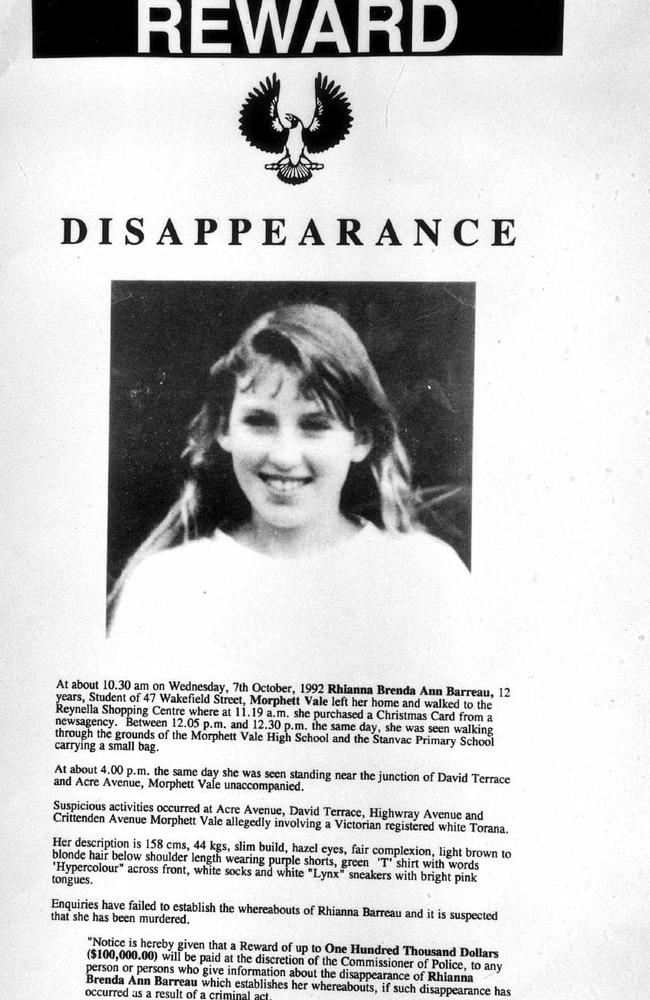 A poster advertising Rhianna’s disappearance.