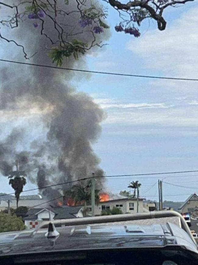 The thick smoke was seen throughout Maclean. Picture: Fire and Rescue NSW Station 306 Grafton.
