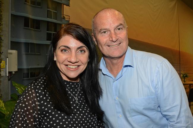 Georgette Miles and Tony Shipman at launch of display for Sunland’s Magnoli apartments, Nerang. Picture: Regina King