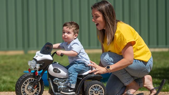 Olivia Grampsas was really worried about her son Jonathan’s development in lockdown. Picture: Tony Gough