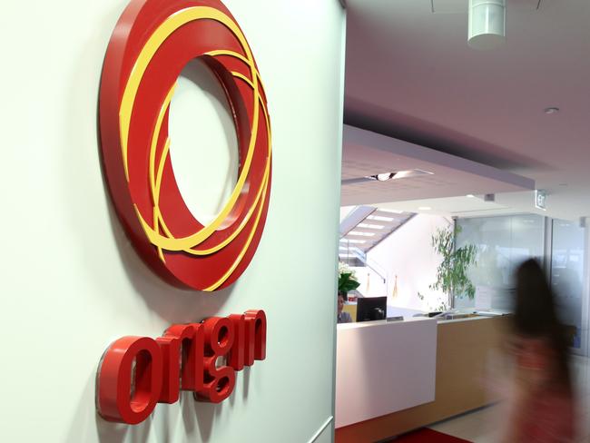 The logo of Origin Energy Ltd. is displayed at the company's headquarters in Sydney, Australia, on Wednesday, Dec. 15, 2010. CLP Holdings Ltd. and Origin Energy Ltd. agreed to buy New South Wales electricity assets for A$5.3 billion ($5.3 billion), outbidding AGL Energy Ltd. to gain customers in Australia's most-populous state. Photographer: Ian Waldie/Bloomberg